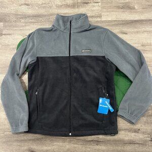 Columbia Jacket Mens Large Mount Grant Fleece Full Zip Gray Black